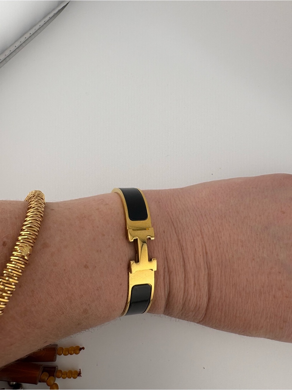 Hermès H Clic Clac Bracelet – Black & Gold Tone | Fits Up to 6.5” Wrist - Picture 10 of 12